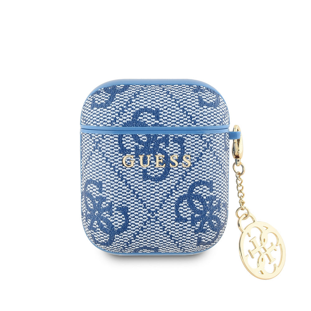 Guess Airpods Orjinal Lisanslı 4G Desenli Metal Script Logolu 4G Charm PU Deri Kılıf Guess Airpods Orjinal Lisanslı 4G Desenli Metal Script Logolu 4G Charm PU Deri Kılıf